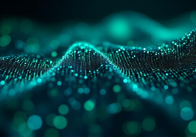 Abstract digital security and blue light connections